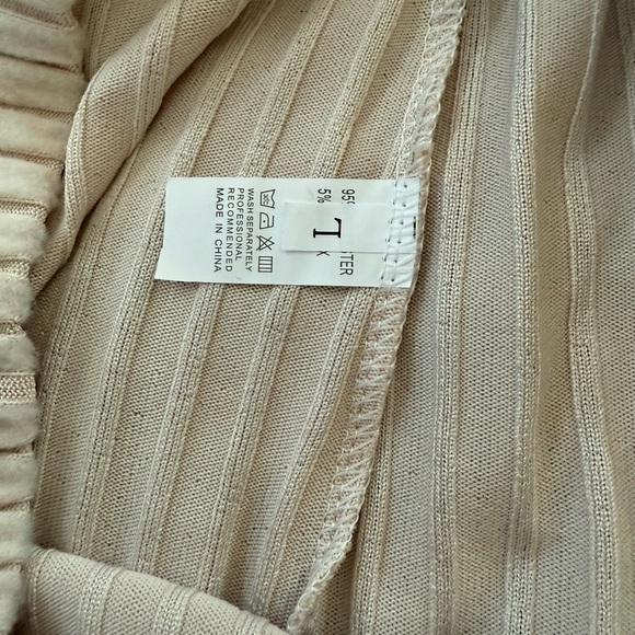 Cream Ribbed Long Sleeve Pajama Set - Picture 2 of 3